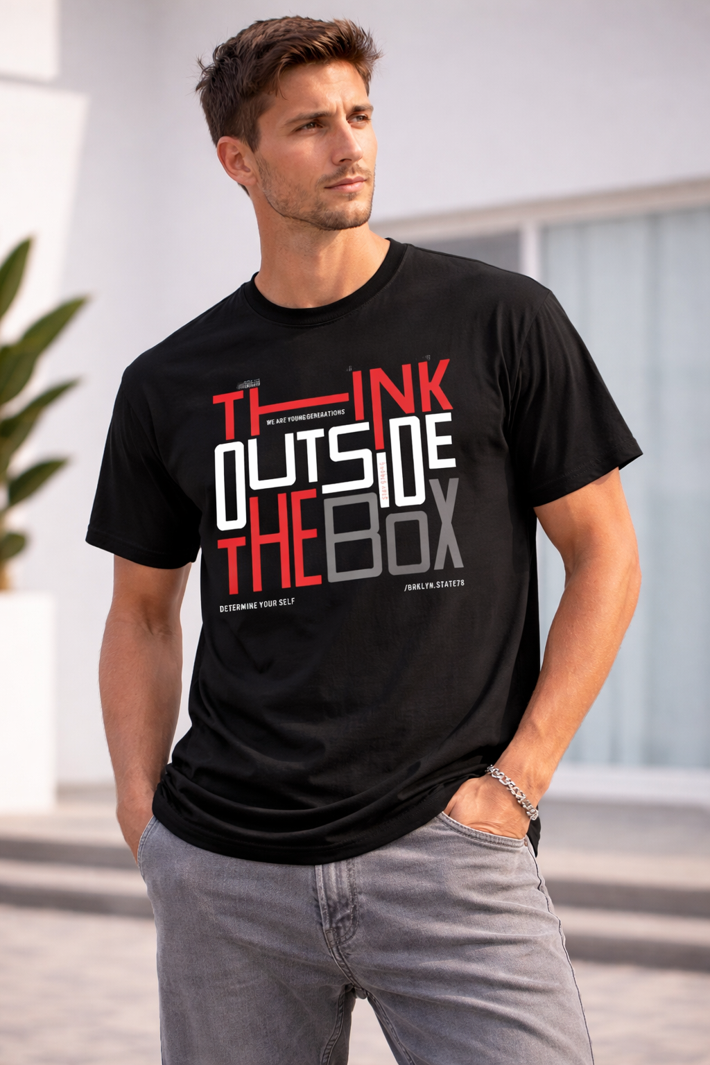 Oversized Graphic T-Shirt – Think Outside The Box | Premium Streetwear