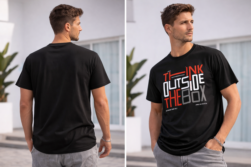 Oversized Graphic T-Shirt – Think Outside The Box | Premium Streetwear