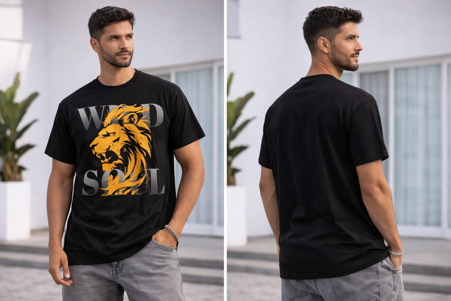 Savage Lion Oversized Graphic Tee – Wild Soul Edition