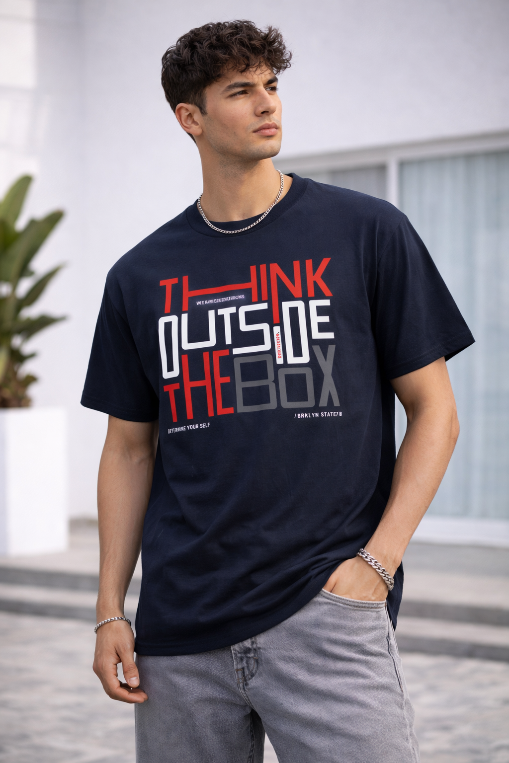 Oversized Graphic T-Shirt – Think Outside The Box | Premium Streetwear
